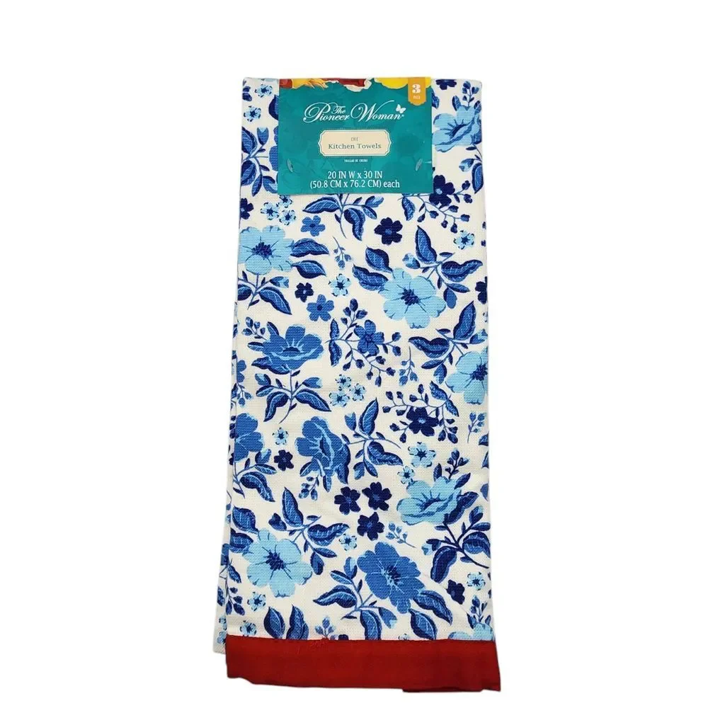 The Pioneer Women Floral Multicolor Cotton‎ Kitchen Towel Set 3pc  20x30in